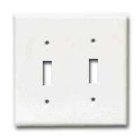 Eaton Wiring Devices 2139W-BOX Wallplate, 4-1/2 in L, 4-9/16 in W, 2 -Gang, Thermoset, White, High-Gloss