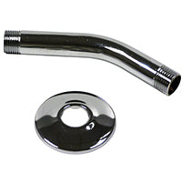 Plumb Pak PP22510 Shower Arm with Flange, 1/2 in IPS X 6 in L, Chrome Plated, Brass