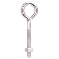 MINTCRAFT LR294 Eye Bolt with Nut, 1/4X3-Inch, Stainless Steel