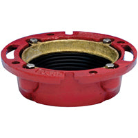 Oatey 42255 Closet Flange, 4 in Connection, Iron, Red