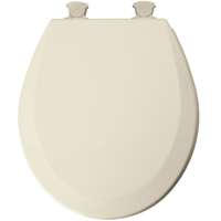 MAYFAIR 841EC 006 Cameron Toilet Seat will Never Loosen and Easily Remove, ROUND, Durable Enameled Wood, Bone