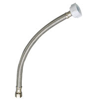 Plumb Pak PP23804 E-Z Toilet Supply Tube with Flag Label, 3/8 in Compression X 7/8 in Ballcock, 9 in L, Stainless Steel, 9"