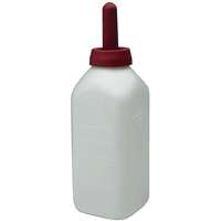Little Giant 9812 Nursing Bottle, Square, 2 qt Capacity, Polyethylene Bucket, Translucent Bucket, Snap-On Nipple