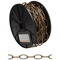 Campbell 072-2000 Decorator Chain, #10, 60 ft L, 35 lb Working Load, Metal, Brass