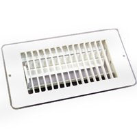 US Hardware V-056IWB Floor Register, 1-5/16 in L, Steel, White