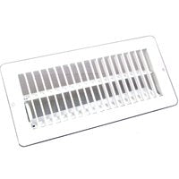 US Hardware V-103WB Floor Register, 11/16 in L, Steel, White