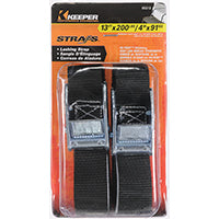 KEEPER Hampton PROD 1” X 13' Cargo Lashing Strap, 2 Pack - 200 Lbs. Working Load Limit