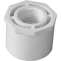 LASCO 438210BC Reducing Bushing, 1-1/2 x 3/4 in, Spigot x FNPT, PVC, White, SCH 40 Schedule