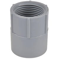 Carlon E942HR Conduit Adapter, 1-1/2 in FPT x Socket, 2-5/32 in Dia, 2-7/32 in L, PVC, Gray