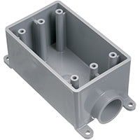 Carlon E980EFN-CTN Switch Box, 1 -Gang, 1 -Outlet, PVC, Gray