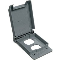 Carlon E98GDRN-CAR Device Cover, 4-53/64 in L, 3-11/16 in W, Rectangular, Polycarbonate, Gray, Textured