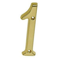 Schlage Number House 1 Sb 4in BRT BRS SC2-3016-605 #1