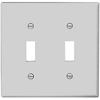 Eaton Wiring Devices 5139W-BOX Wallplate, 4-1/2 in L, 4.56 in W, 2 -Gang, Nylon, White, High-Gloss