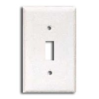 EATON Wiring 5134W-SP-L Nylon 1-Gang Toggle Switch Standard Size Wallplate, White