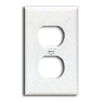 Cooper Wiring Devices 5132W-L Nylon 1-Gang Standard Size Duplex Receptacle Wall Plate, White