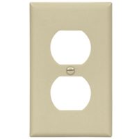 EATON Wiring 5132V-SP-L Nylon 1-Gang Standard Size Duplex Receptacle Wallplate, Ivory