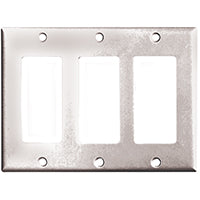 WALL PLATE 3 GANG DECO WHITE