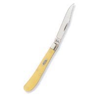 CASE 00031 Pocket Knife, 3-1/4 in L Blade, Vanadium Steel Blade, 1-Blade, Yellow Handle