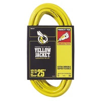 CCI 2883 Extension Cord, 12 AWG Cable, 25 ft L, 15 A, 125 V, Yellow