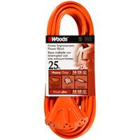 CCI 0825 Extension Cord, 14 AWG Cable, 25 ft L, 15 A, 125 V, Orange