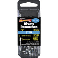 RIVET SHORT STEEL 1/8X1/8IN