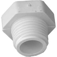 LASCO 450005BC Pipe Plug, 1/2 in, MPT, PVC, White, SCH 40 Schedule