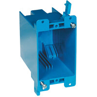 Carlon B120R Outlet Box, 1 -Gang, PVC, Blue, Clamp Mounting