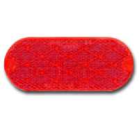 PM V480 V480R Oblong Reflector, Red Reflector, 1.9 in W Reflector, 4.33 in H Reflector