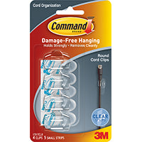 Command 17017CLR Cord Clip, Plastic, Transparent