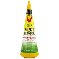 Victor M6006 Mole and Gopher Poison Peanut, Granular, Solid, Garlic, Black/Dark Gray, 6 oz Container