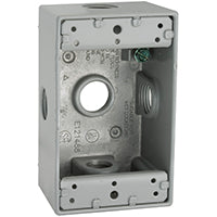 Hubbell-Bell 5323-0 Single Gang Weatherproof Outlet Box, Gray
