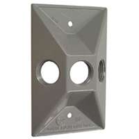 Hubbell-Raco 5189-0 Weatherproof Cover, 1-Gang, (3) 1/2" Outlet, Gray, Zinc Die Cast