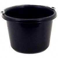 FORTEX-FORTIFLEX N-400-8BX Utility Pail, 8 qt Volume, Fortalloy Rubber Polymer, Black