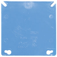 Carlon A400R-CAR Electrical Box Cover, 4 in L, 4 in W, Square, PVC, Blue