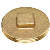 Oatey 42373 Cleanout Pipe Plug, 3-1/2 in, Raised Head, Brass