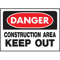 Hy-ko Prod Co 520 10" X 14", Red, Danger Construction Area Keep Out Sign