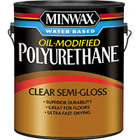 Minwax 710320000 Polyurethane Paint, Semi-Gloss, Liquid, Clear, 1 gal, Can