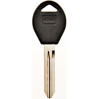 Hy-Ko 12005DA34 Key Blank with Rubber Head, 3.157 in L x 1.098 in W, Brass, Nickel Plated