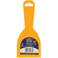 Adhesive Spreader, Yellow, 3", 1/8" Tooth