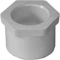 LASCO 437211BC Reducing Bushing, 1-1/2 x 1 in, Spigot x Slip, PVC, White, SCH 40 Schedule