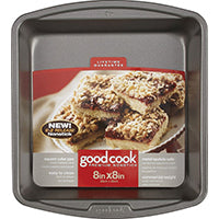 Good Cook 04017 786173391991 8 Inch x 8 Inch Square Cake Pan, 8 x 8 Inch, Grey