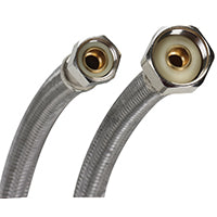 Fluidmaster B6F16 Faucet Connector, Braided Stainless Steel - 3/8 Female Compression Thread x 3/8 Female Compression Thread, 16-Inch Length