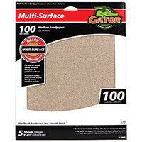 Sandpaper 4441 100-Grit One 5-Count Package, 9 x 11-Inch