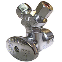 Plumb Pak PP2902VLF Stop Valve, 1/2 x 3/8 x 1/4 in Connection, FIP x Compression x Compression
