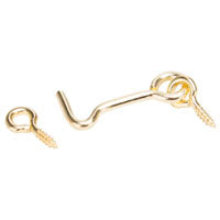 ProSource LR-414-PS Gate Hook and Eye, 1/8 in Dia Wire, Solid Brass