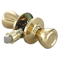 ProSource T-5764PB-PS Door Knob Lockset, Knob Handle, Metal, Polished Brass, 2-3/8 to 2-3/4 in Backset