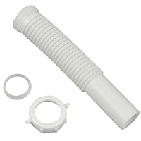 Danco 51070 Flexible Slip-Joint Tailpiece Extension, 1/1/4" x 9", White
