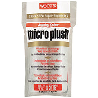 WOOSTER RR314-4 1/2 Paint Roller Cover, 5/16 in Thick Nap, 4-1/2 in L, Microfiber Cloth Cover, White