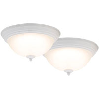 Boston Harbor 4200-LED- WH Flush Mount Ceiling Fixture, 120 V, 15 W, 2-Lamp, LED Lamp, 1100 Im Lumens, White Fixture