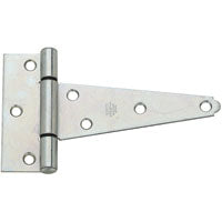 National Hardware N129-189 T-Hinge, 4-1/4 in W Frame Leaf, 1.565 in H Frame Leaf, Steel, Zinc, Tight Pin, 48 lb